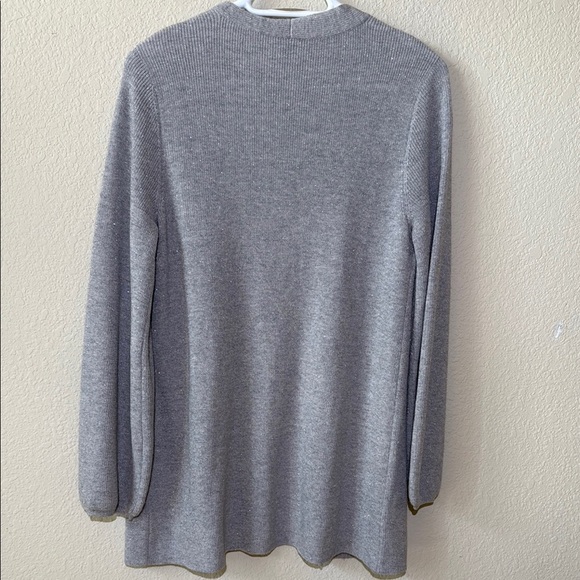 Eileen Fisher Metallic Merino Wool Open Cardigan - Picture 5 of 9